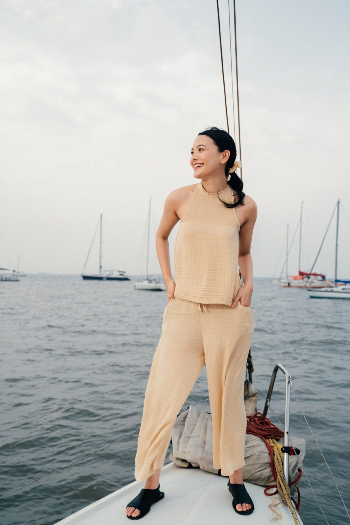 Woven, Muslin, Organic, Sleeveless Top - Image 3