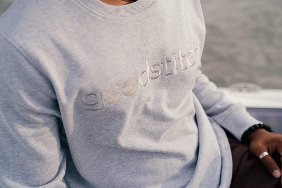 BCI Cotton Embroidered Sweat Shirt Grey - Image 3
