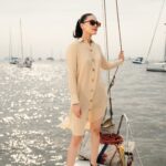 ORGANIC COTTON WOVEN DRESS with Beige Color