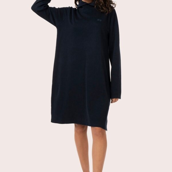 ORGANIC COTTON HIGH COLLARED LONG SWEAT DRESS