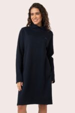 ORGANIC COTTON HIGH COLLARED LONG SWEAT DRESS - Image 2