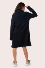 ORGANIC COTTON HIGH COLLARED LONG SWEAT DRESS - Image 3