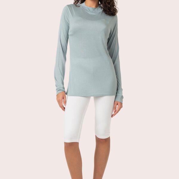 Modal Turtle Neck Tee with Abacuss Color