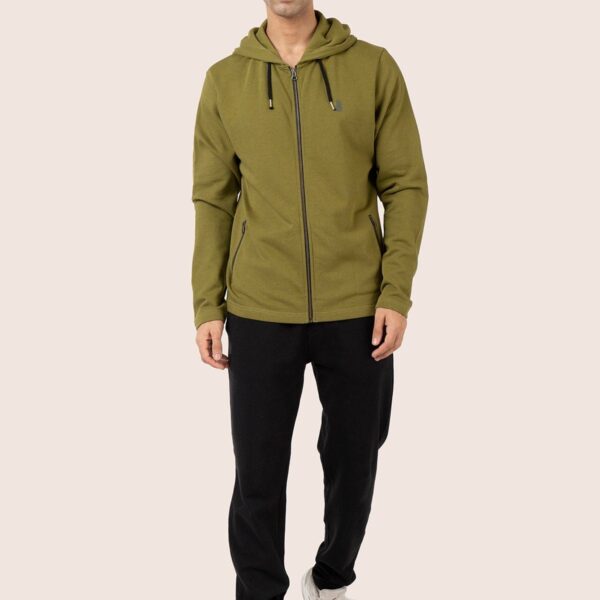 ORGANIC COTTON FULL ZIP HOODIE WITH POCKET