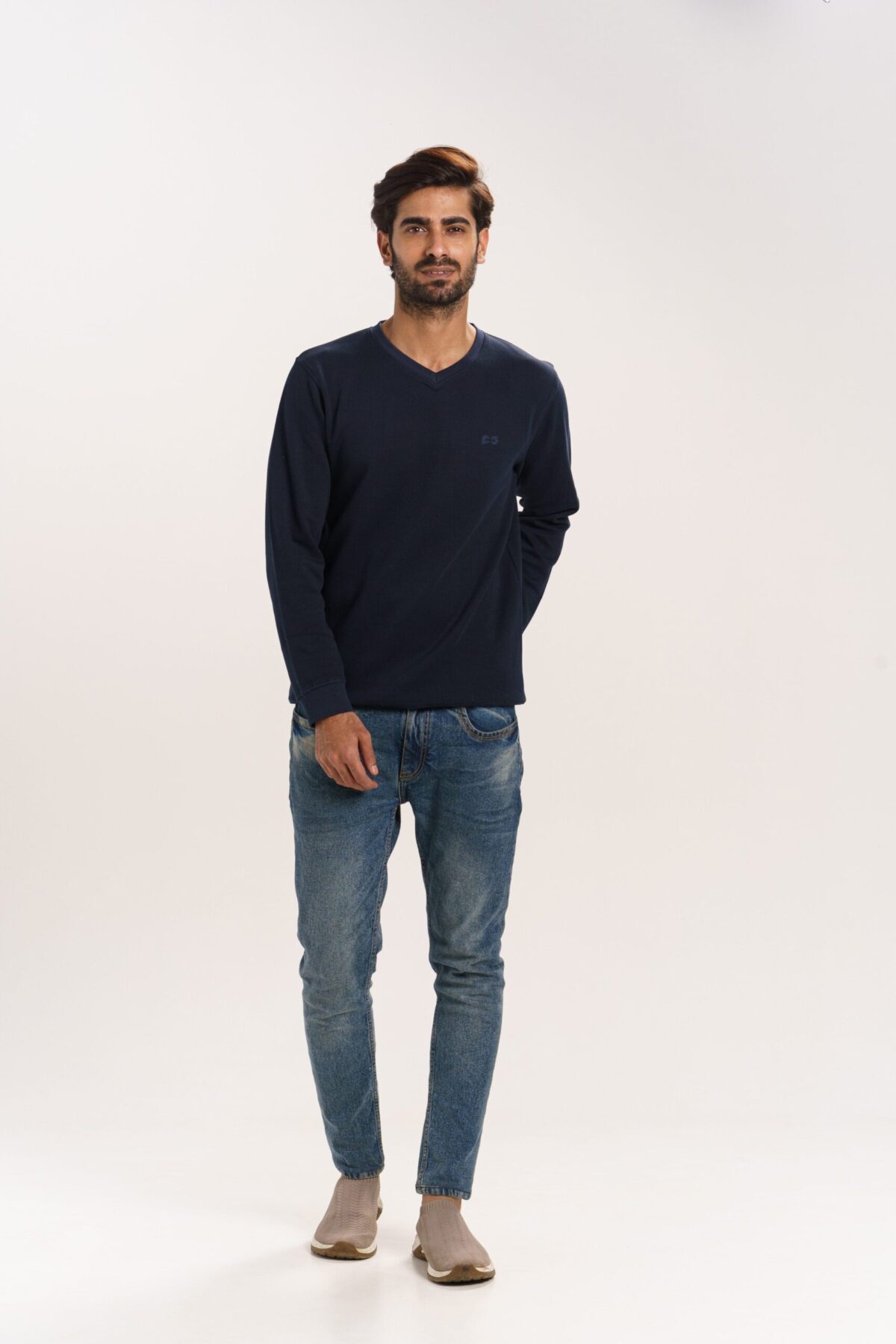 ORGANIC COTTON V NECK SWEAT SHIRT FOR MEN - Image 1