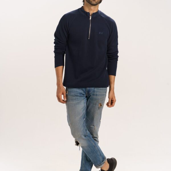 ORGANIC COTTON RAGLAN ZIPPER SWEATER