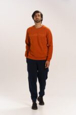 BCI Cotton Embroidered Sweat Shirt Rusty Orange