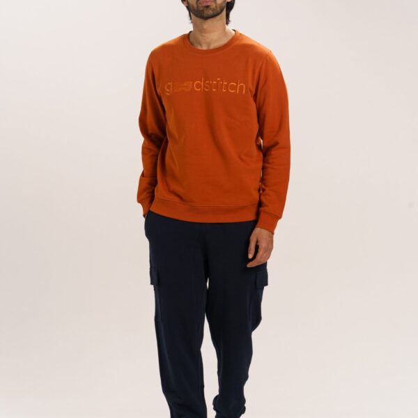 BCI Cotton Embroidered Sweat Shirt Rusty Orange