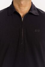 Organic Cotton Pique Zippered Collar T-Shirt - Image 3