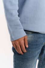 ORGANIC COTTON WAFFLE GRANDAD SWEAT SHIRT - Image 5