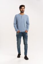 ORGANIC COTTON WAFFLE GRANDAD SWEAT SHIRT