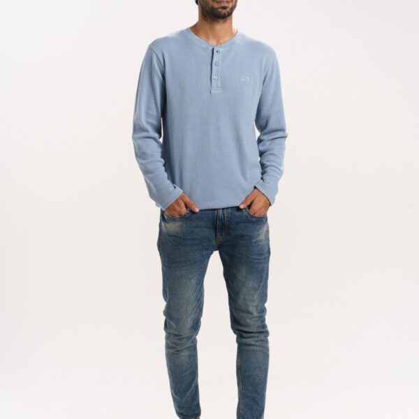 ORGANIC COTTON WAFFLE GRANDAD SWEAT SHIRT
