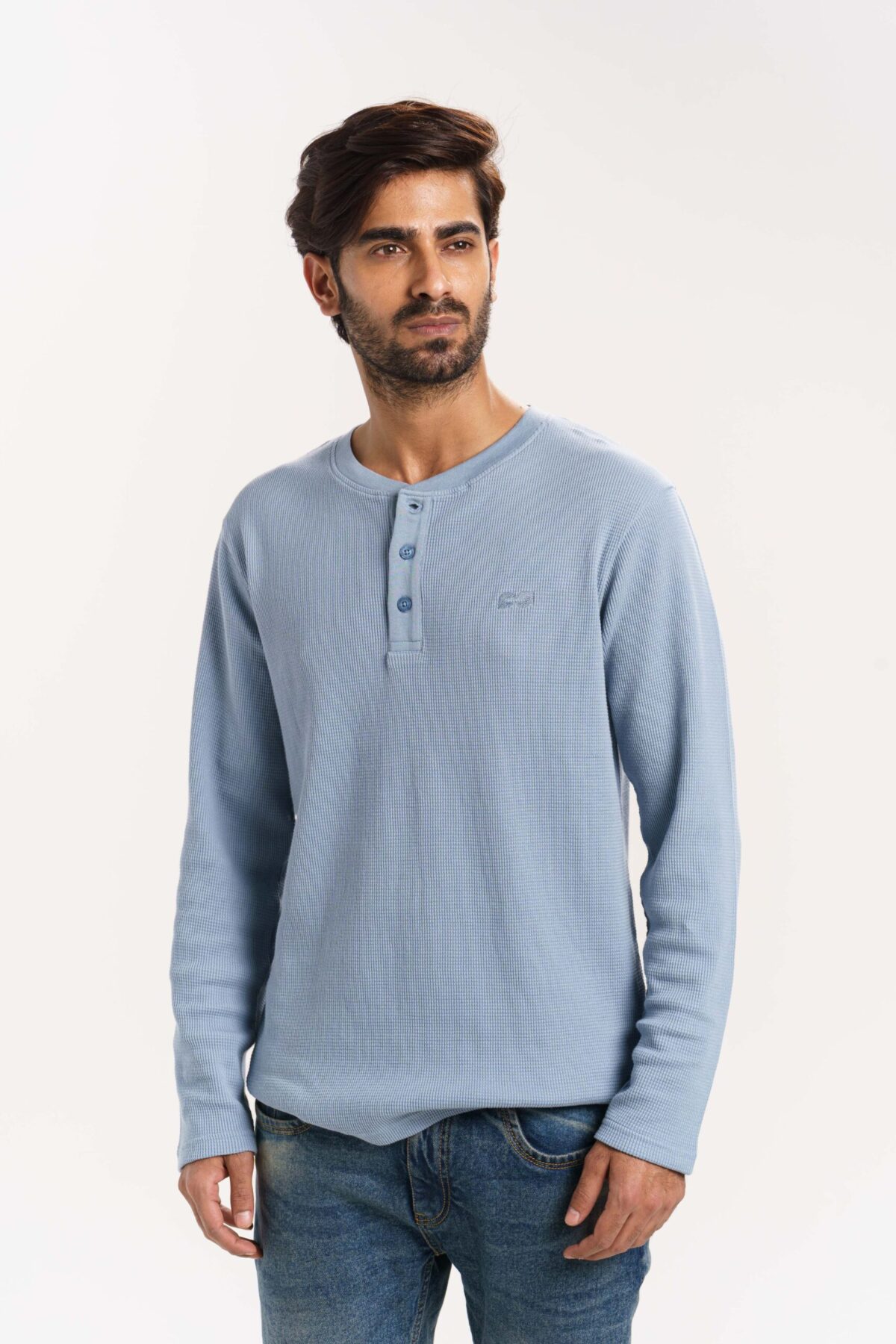 ORGANIC COTTON WAFFLE GRANDAD SWEAT SHIRT - Image 3