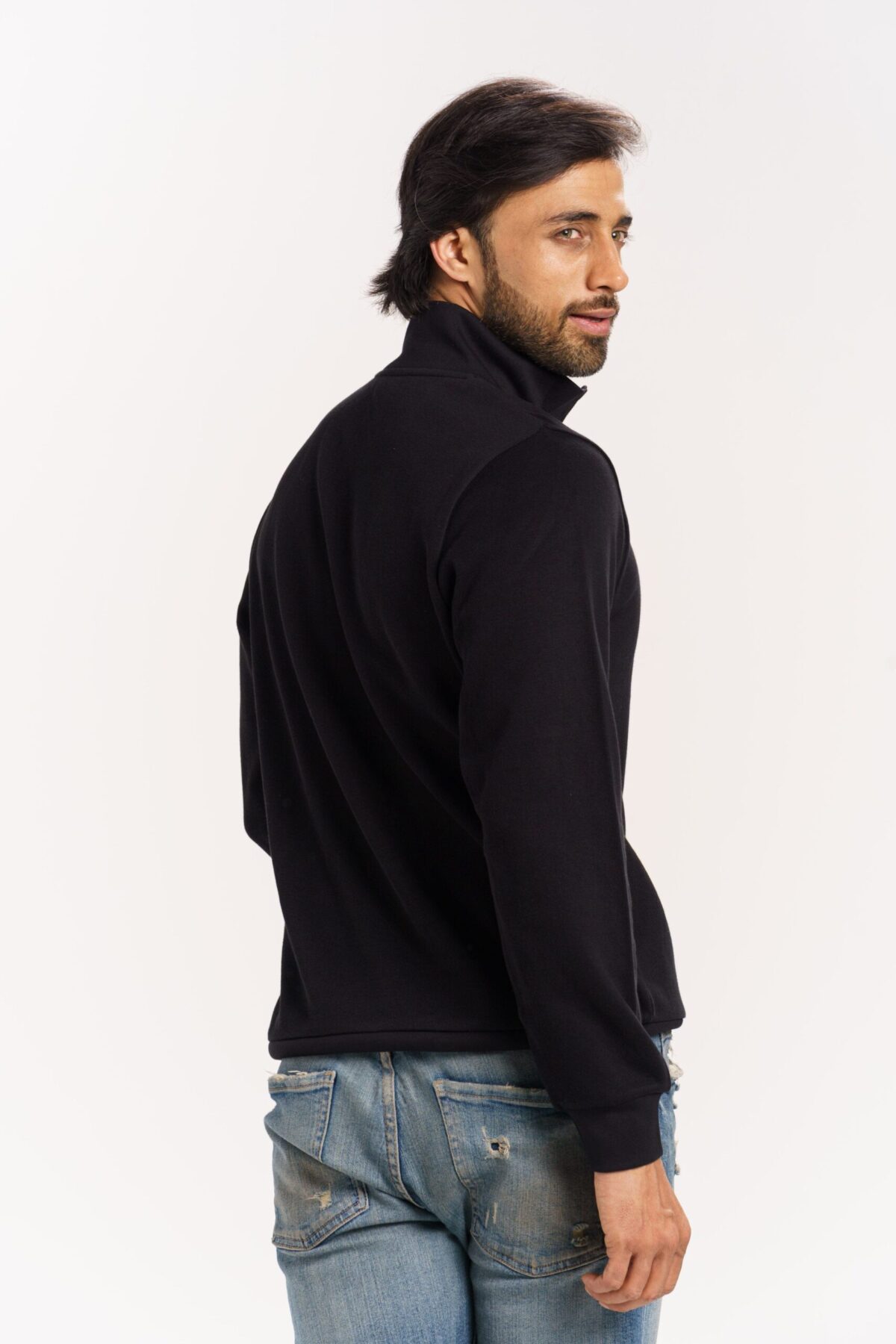 ORGANIC COTTON ZIPPERED HEAVY SWEATER - Image 4