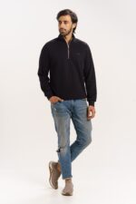 ORGANIC COTTON ZIPPERED HEAVY SWEATER
