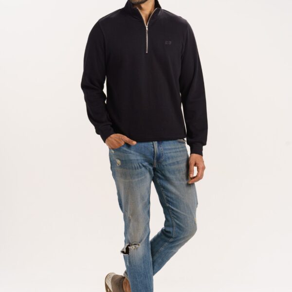 ORGANIC COTTON ZIPPERED HEAVY SWEATER