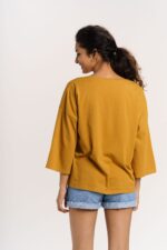ORGANIC COTTON CROPPED T-SHIRT WITH Yellowish Orange COLOR - Image 6