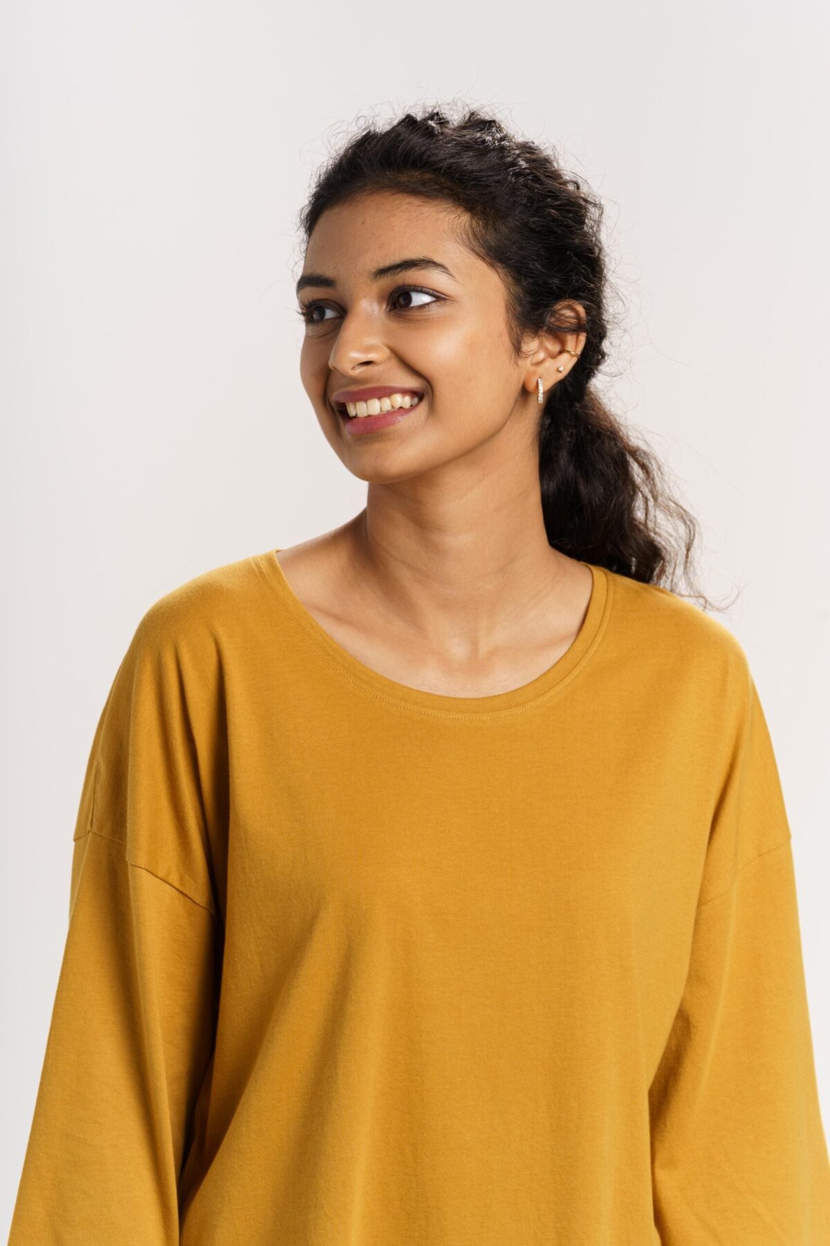 ORGANIC COTTON CROPPED T-SHIRT WITH Yellowish Orange COLOR - Image 4