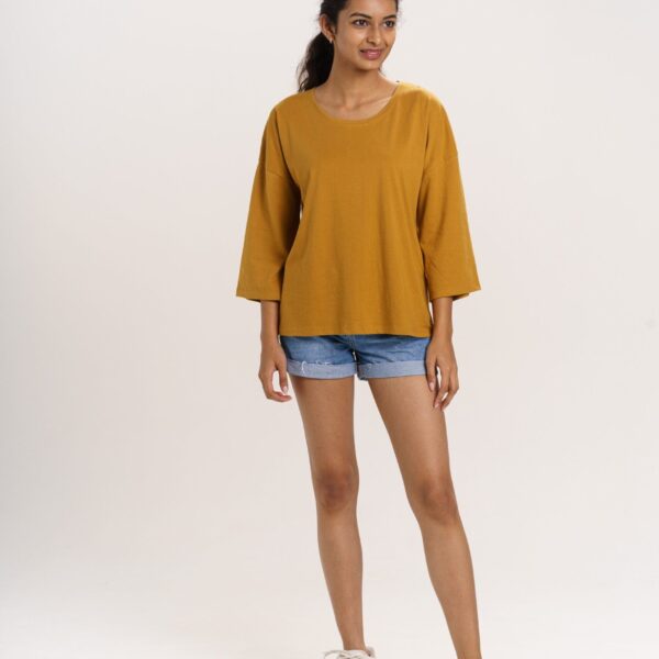 ORGANIC COTTON CROPPED T-SHIRT WITH Yellowish Orange COLOR