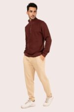 ORGANIC COTTON ZIPPERED HEAVY SWEATER - Image 6