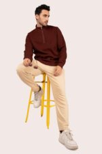 ORGANIC COTTON ZIPPERED HEAVY SWEATER - Image 8