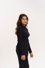 SUPIMA RIB LONGSLEEVE TOP WITH BLACK COLOR - Image 3