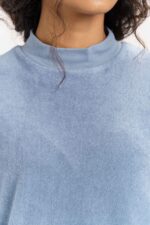Terry Knit T shirt Dress With Ash Grey Color - Image 4
