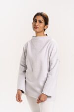 HIGH NECK SWEATER WITH GREY COLOR