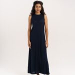 Long Modal Dress with Black Iris Color