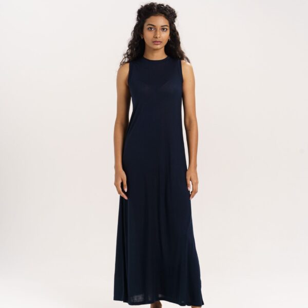 Long Modal Dress with Black Iris Color
